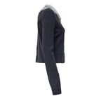 Grey Lace Collar Knit Cardigan
