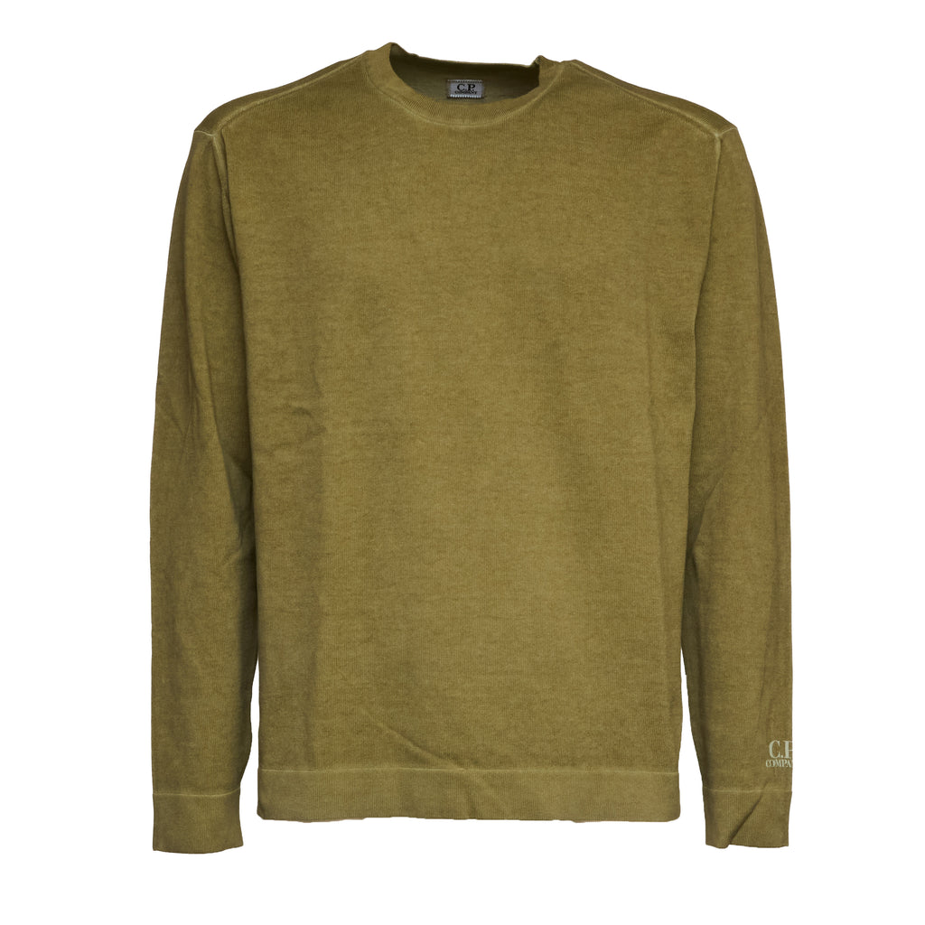 Cotton Crepe Double Crewneck Sweater