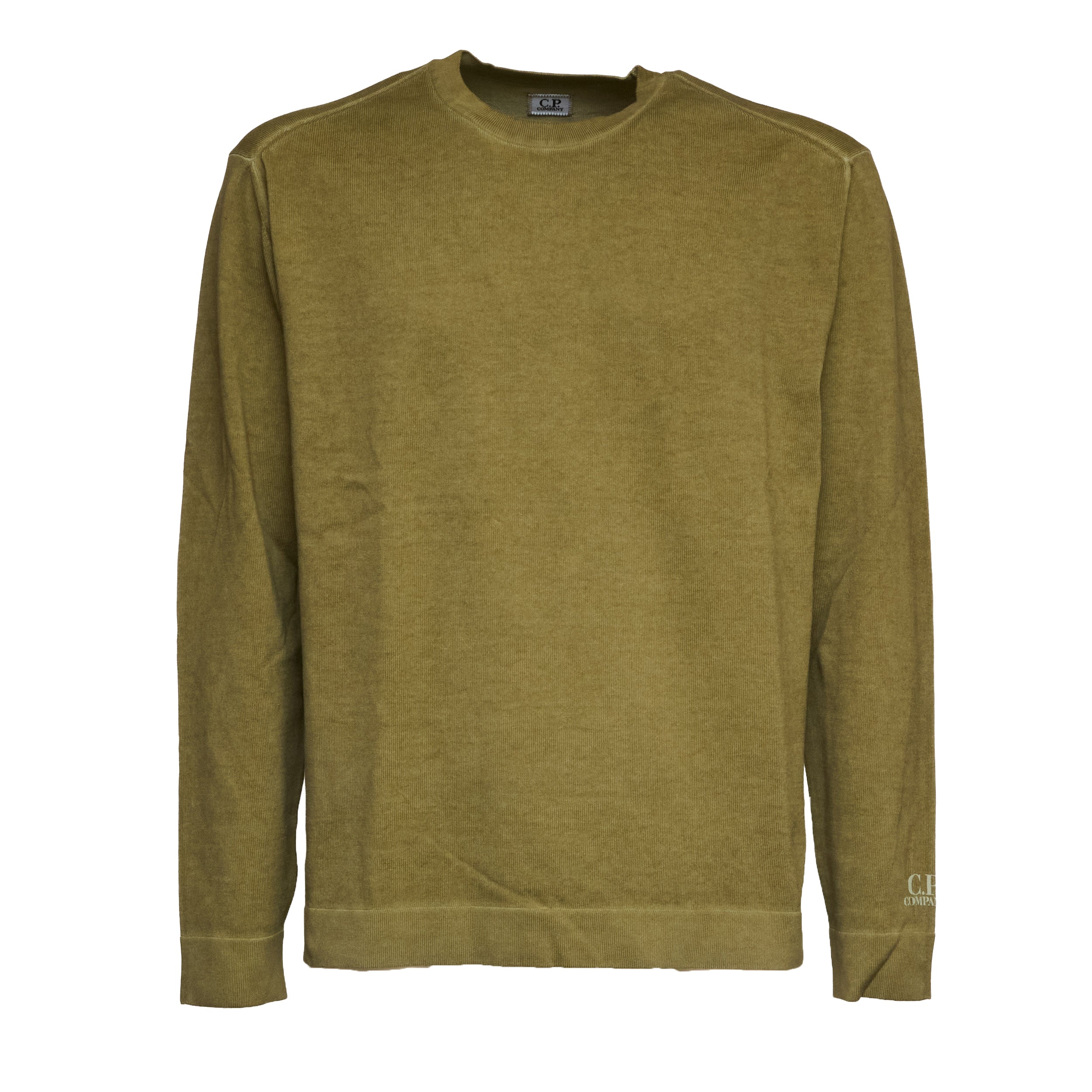 Cotton Crepe Double Crewneck Sweater