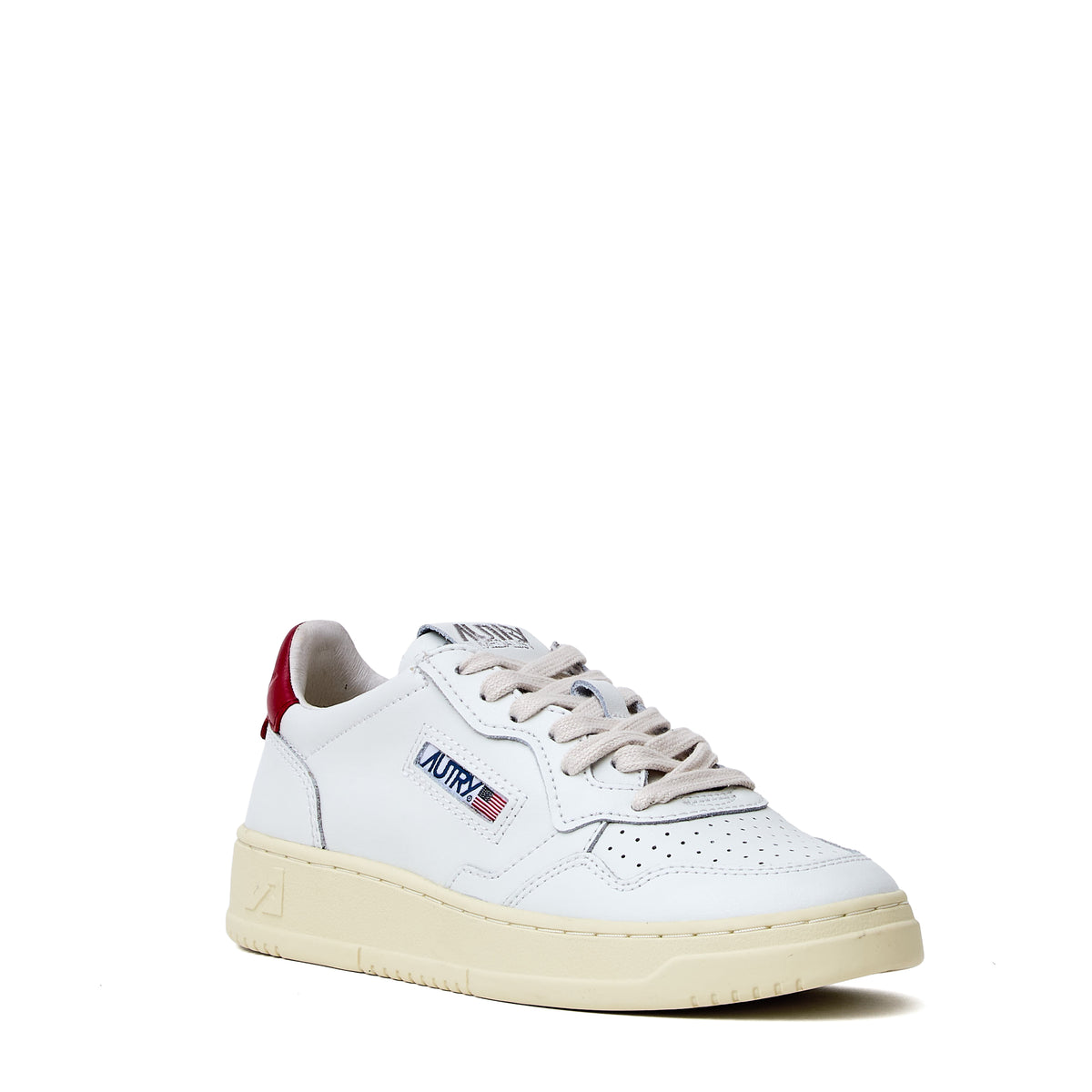 Sneakers Medalist Low In Pelle Bianca, Deep Claret