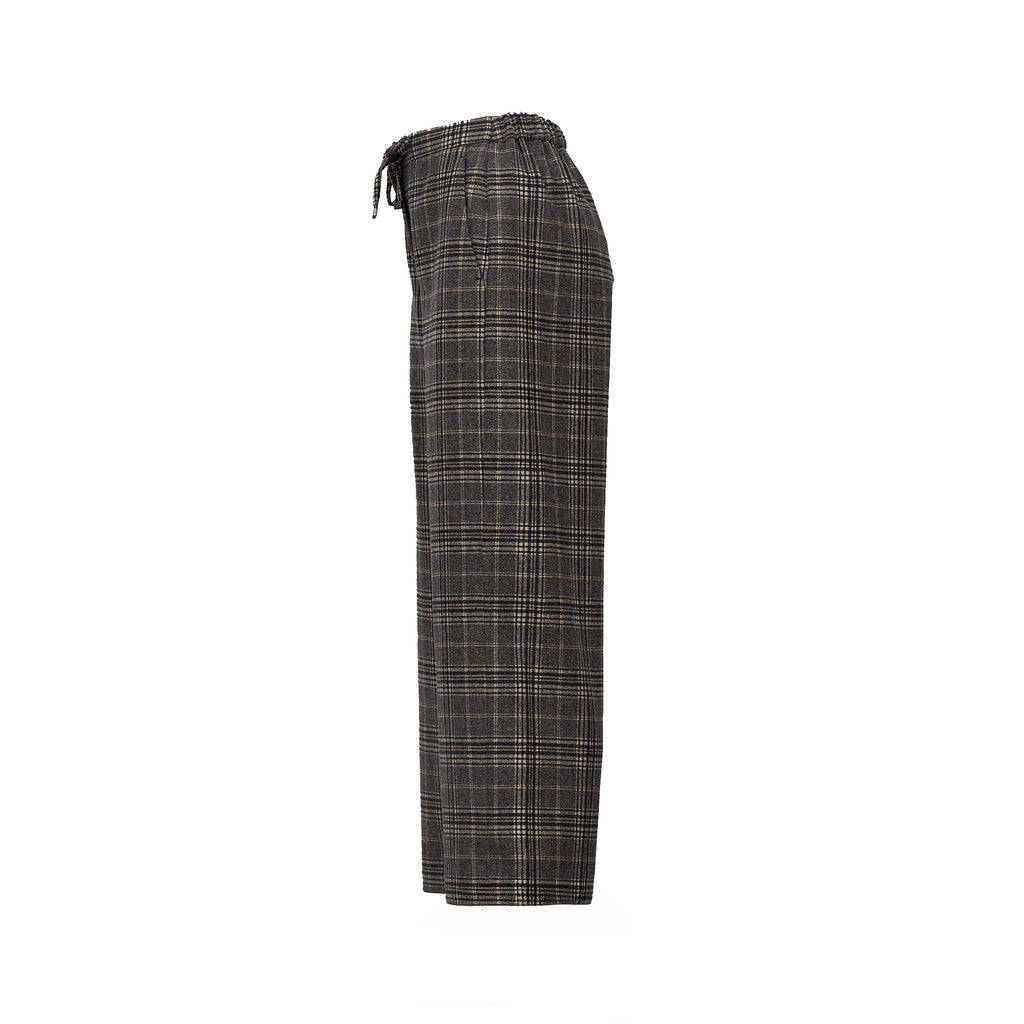 Pantaloni Lunghi Vischio In Flanella Pura Lana