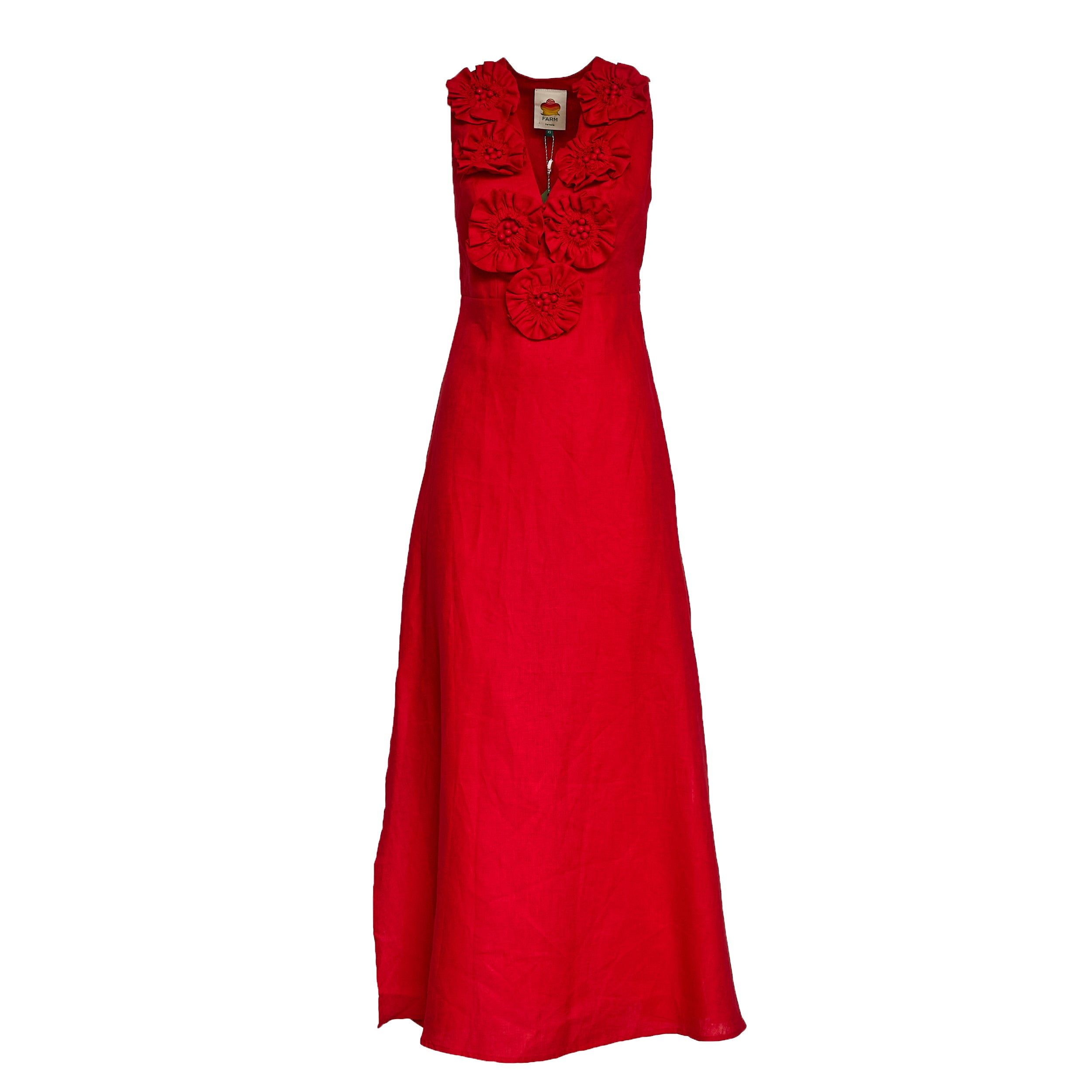 Red Sleeveless Midi Dress