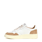 Sneakers Medalist Low In Pelle Soft Bianca, Suede Beige