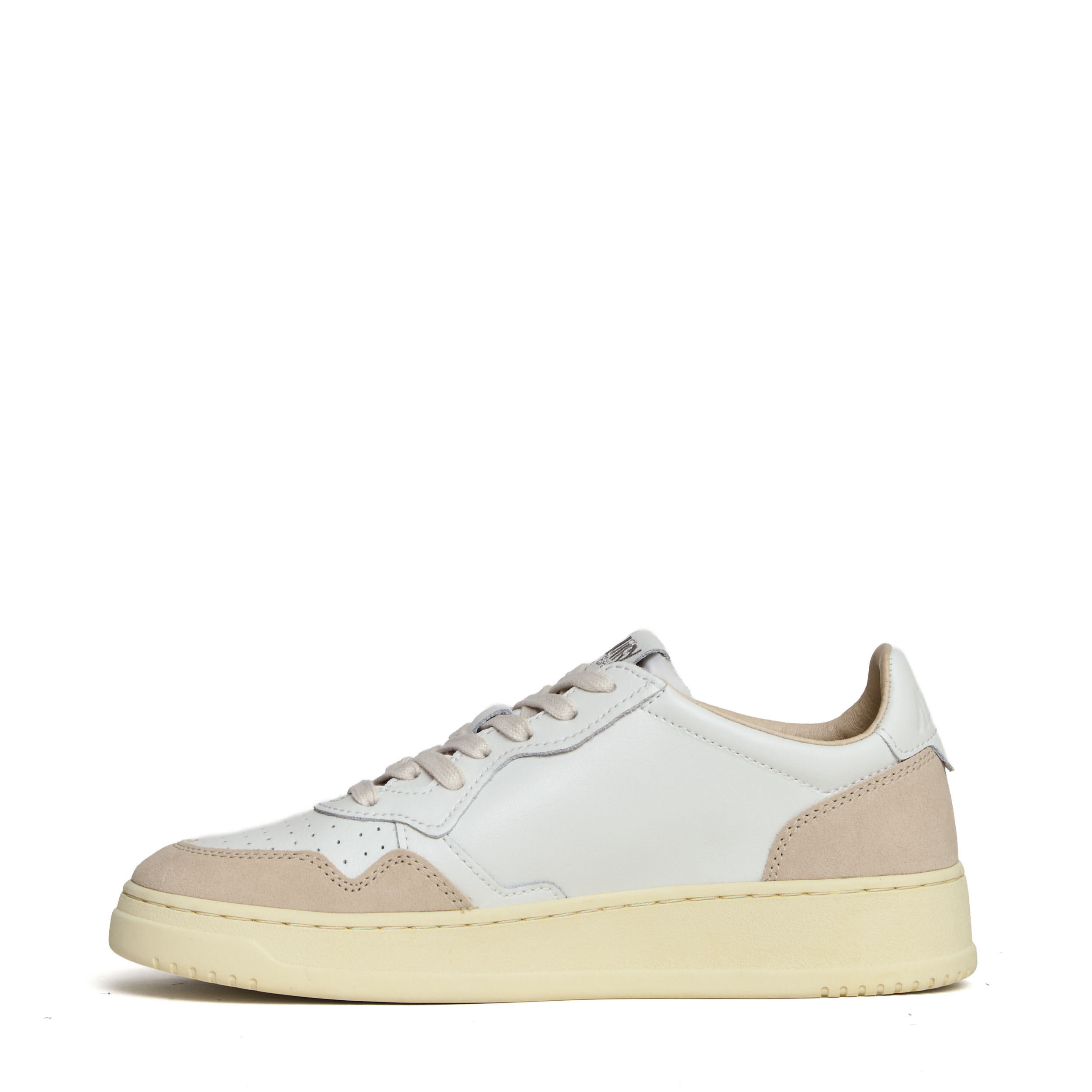 Sneakers Medalist Low In Pelle Bianca E Suede Beige