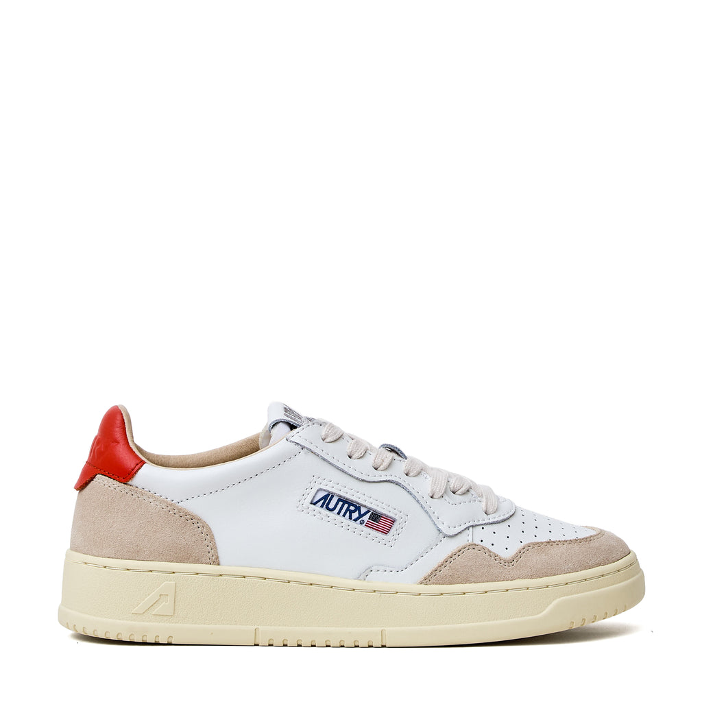Sneakers Medalist Low In Pelle, Suede Bianco, Zucca