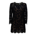 Black Lace Long Sleeve Mini Dress