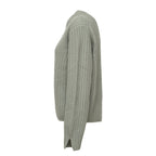 Maglia Girocollo A Costine In Cashmere, Seta