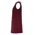 Burgundy Crepe Lace Collar Mini Dress
