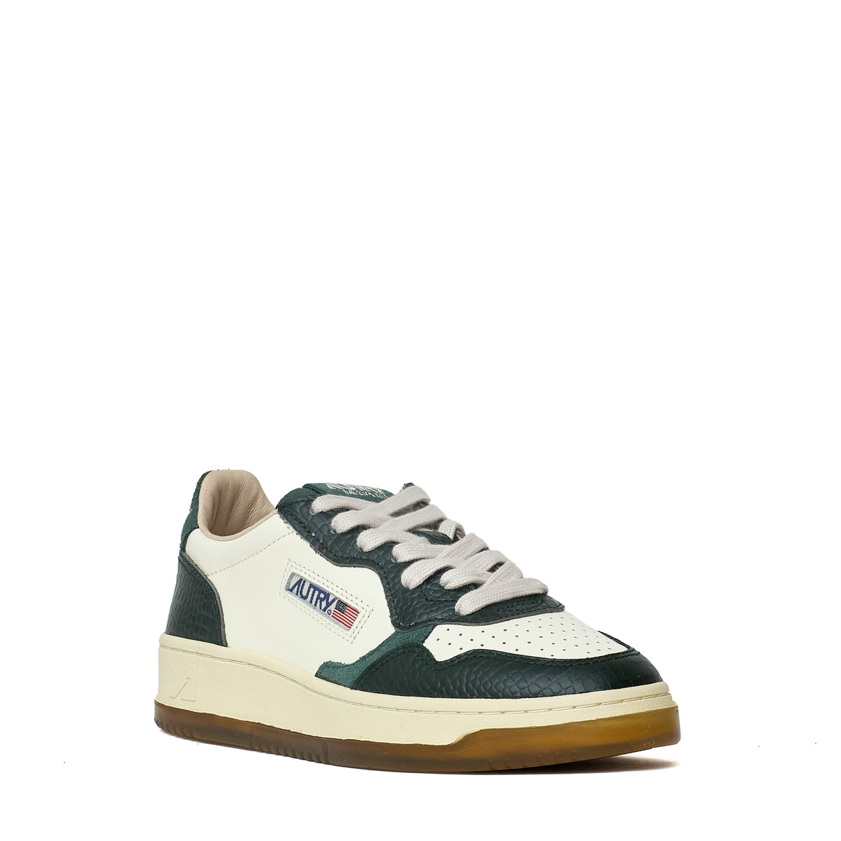 Sneakers Medalist Low In Pelle, Stampa Cocco Marshmallow, Verde