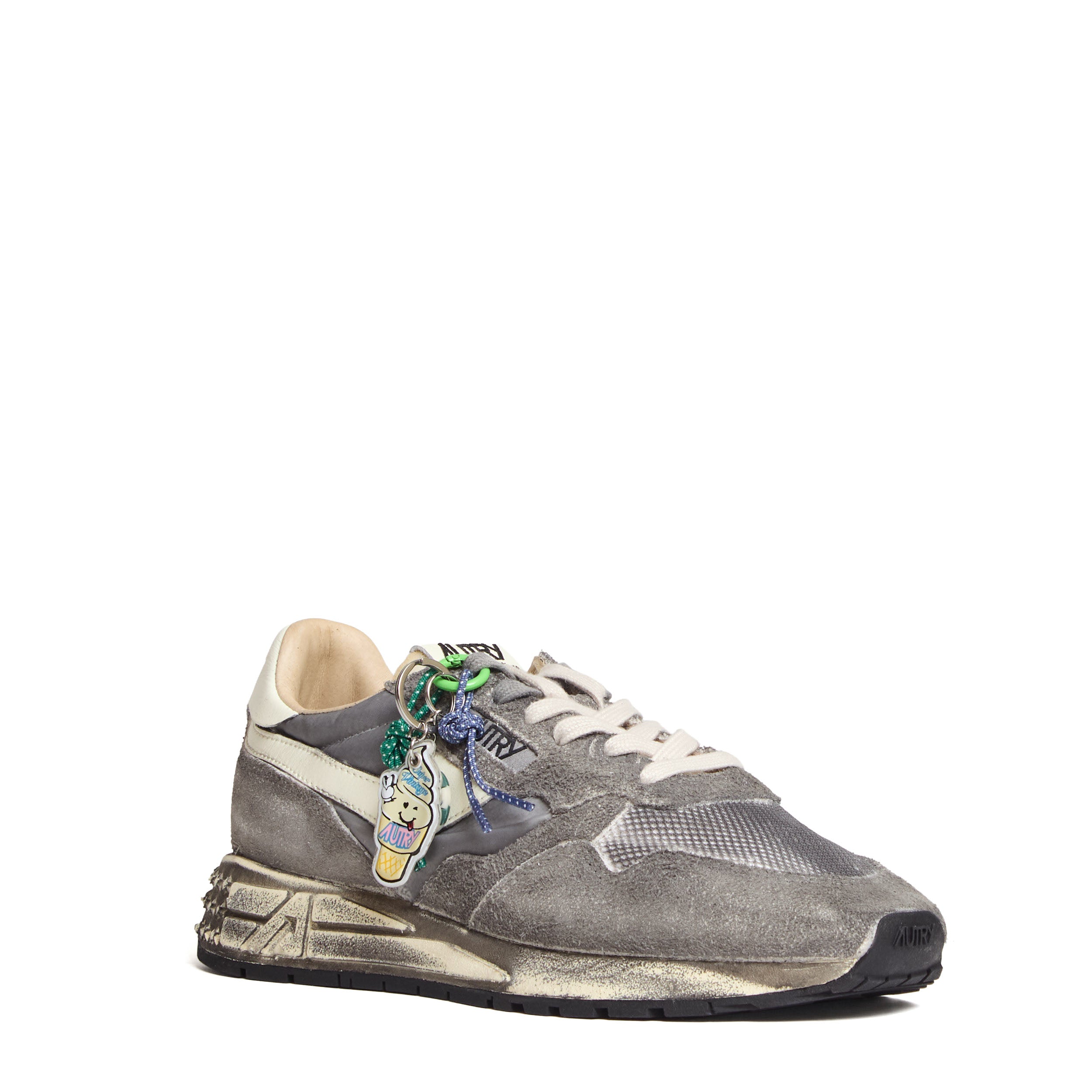 Sneakers Reelwind Super Vintage In Suede, Nylon Bianco, Nero