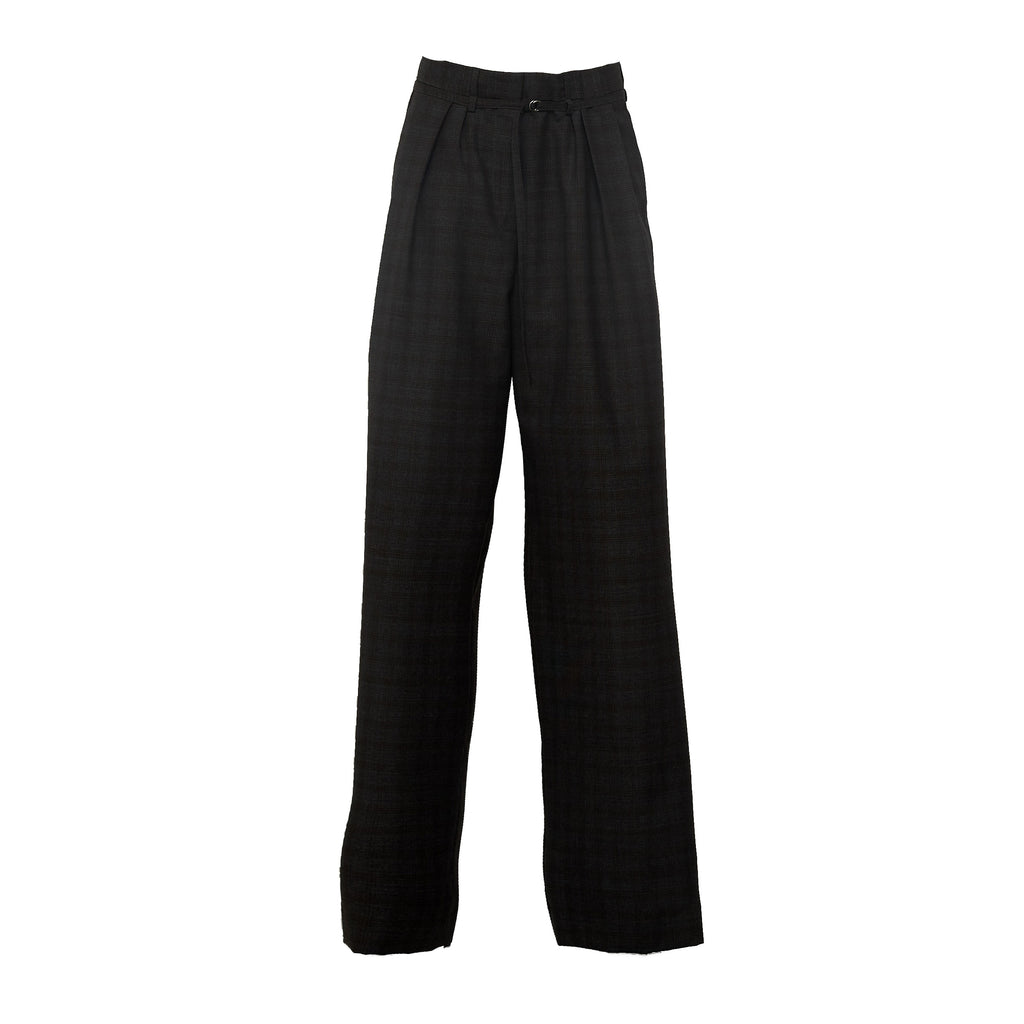 Peacha Pants Yarn Dyed Abstract Check Wool