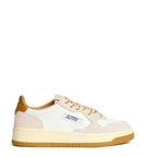 Sneakers Medalist Low In Pelle Bianca, Suede Sand