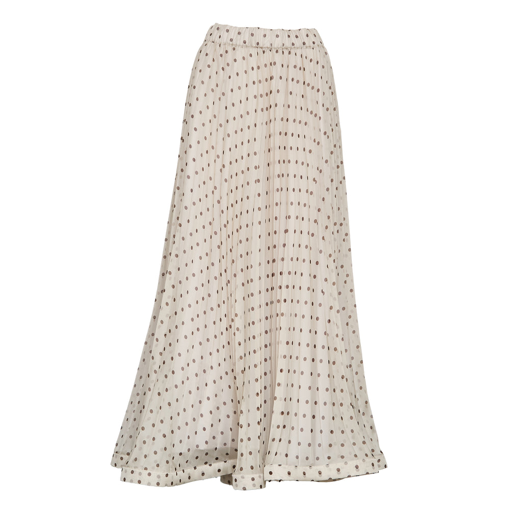 Gonna Pallina In Chiffon Poly Stampa Pois