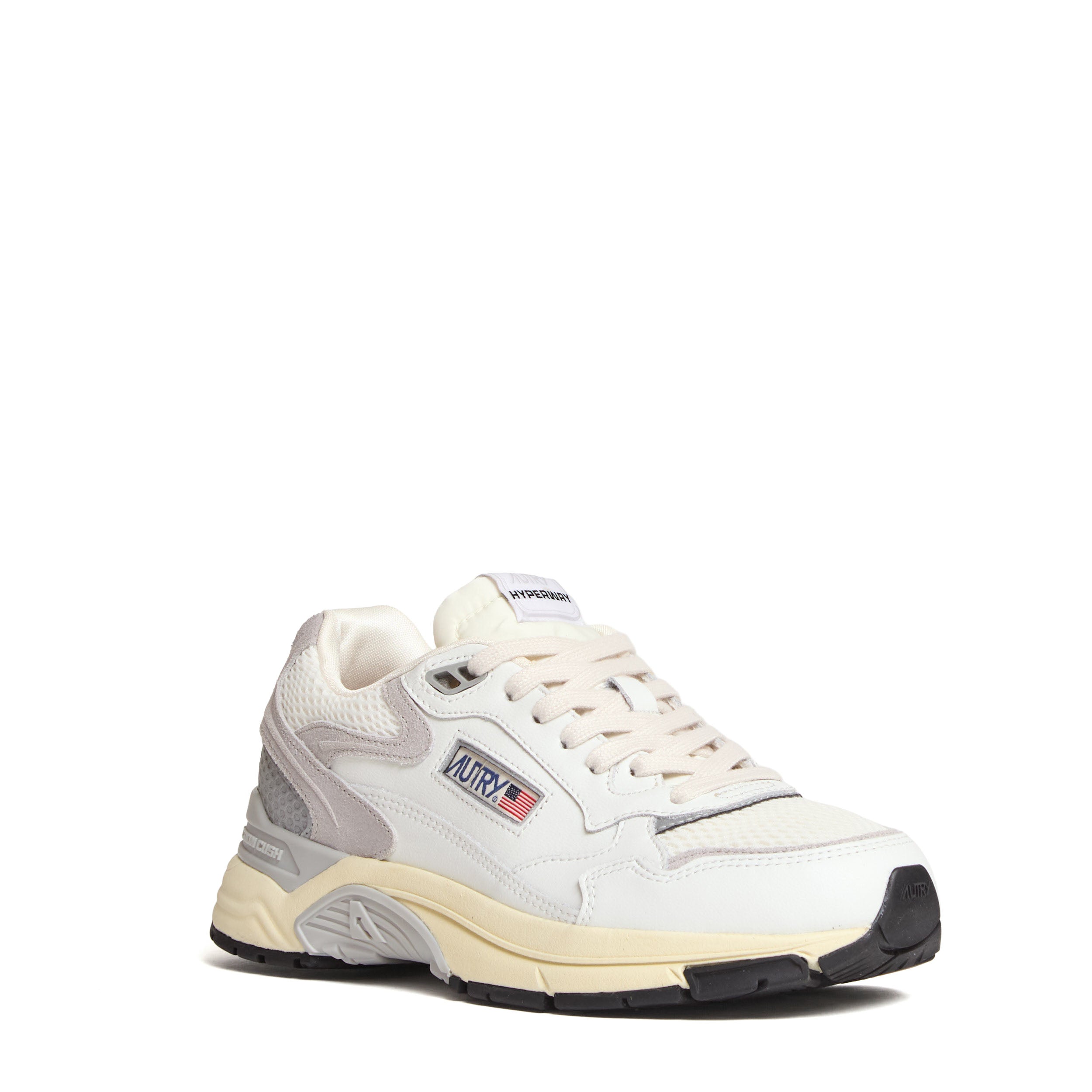 Sneakers Hyperway In Mesh, Suede Bianco, Grigio