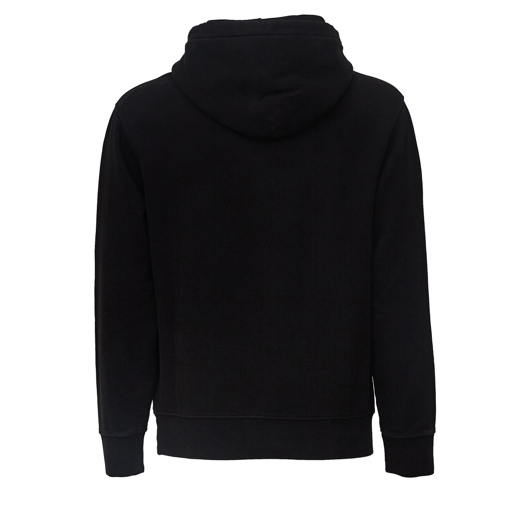 Brushed And Emerized Diagonal Fleece Hooded Logo Sweatshirt