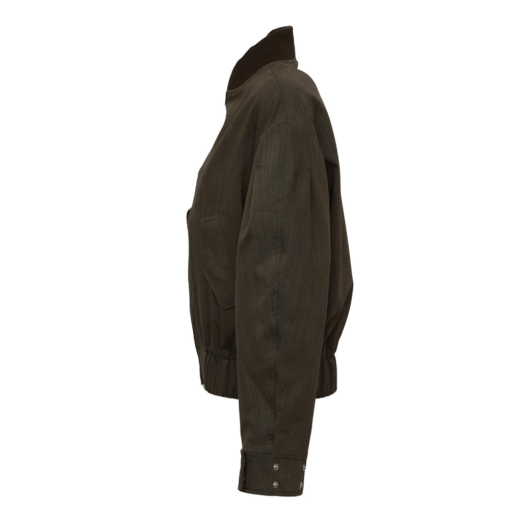 Light Wool Melange Bomber Jacket