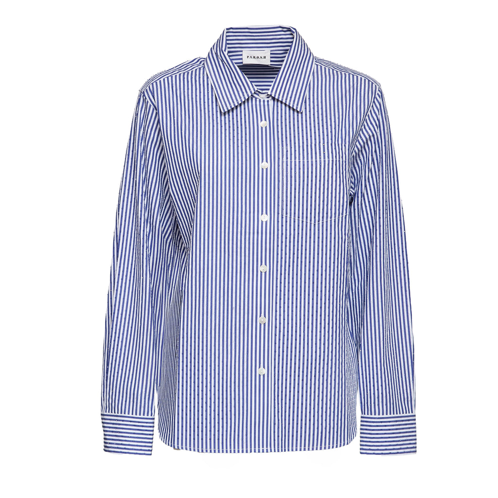 Camicia Cashine A Righe Con Cristalli