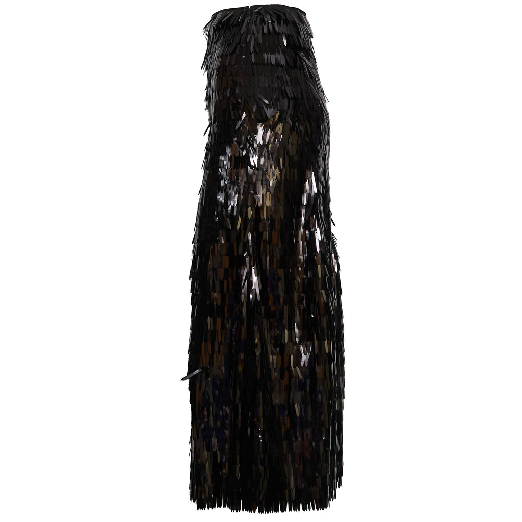 Black Sequin Midi Skirt