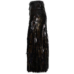 Black Sequin Midi Skirt