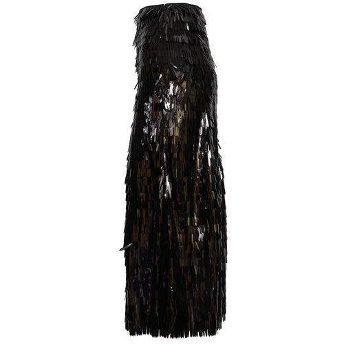 Black Sequin Midi Skirt