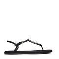 Montecarlo Flat Sandal Crepe Crystal Embellished