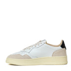Sneakers Medalist Low In Pelle Bianca, Black E Suede Beige