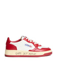 Sneakers Medalist Low In Pelle Bianca, Rossa Con Lettering
