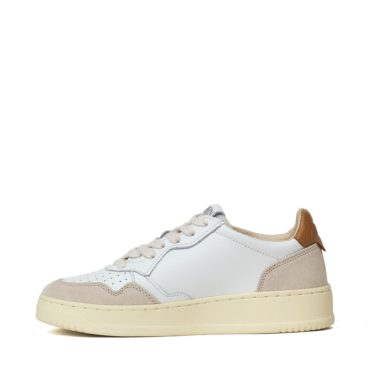Sneakers Medalist Low In Pelle, Suede Bianco, Lion