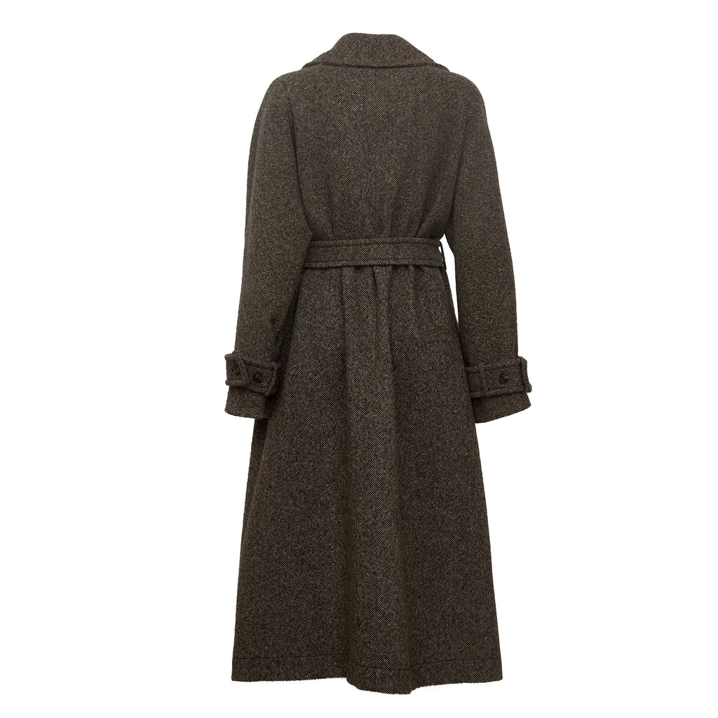 Cappotto Tema In Tweed Lana, Nylon