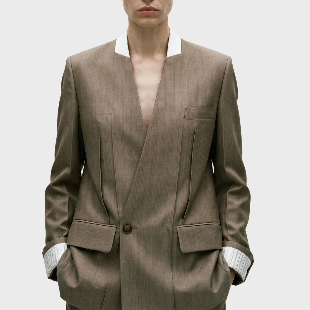 Collarless Jacket