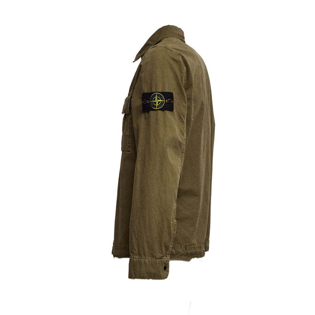 Overshirt Brushed Organic Cotton Canvas Old Effect