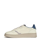 Sneakers Medalist Low In Pelle Bianca, Ensign Blue, Peroscope