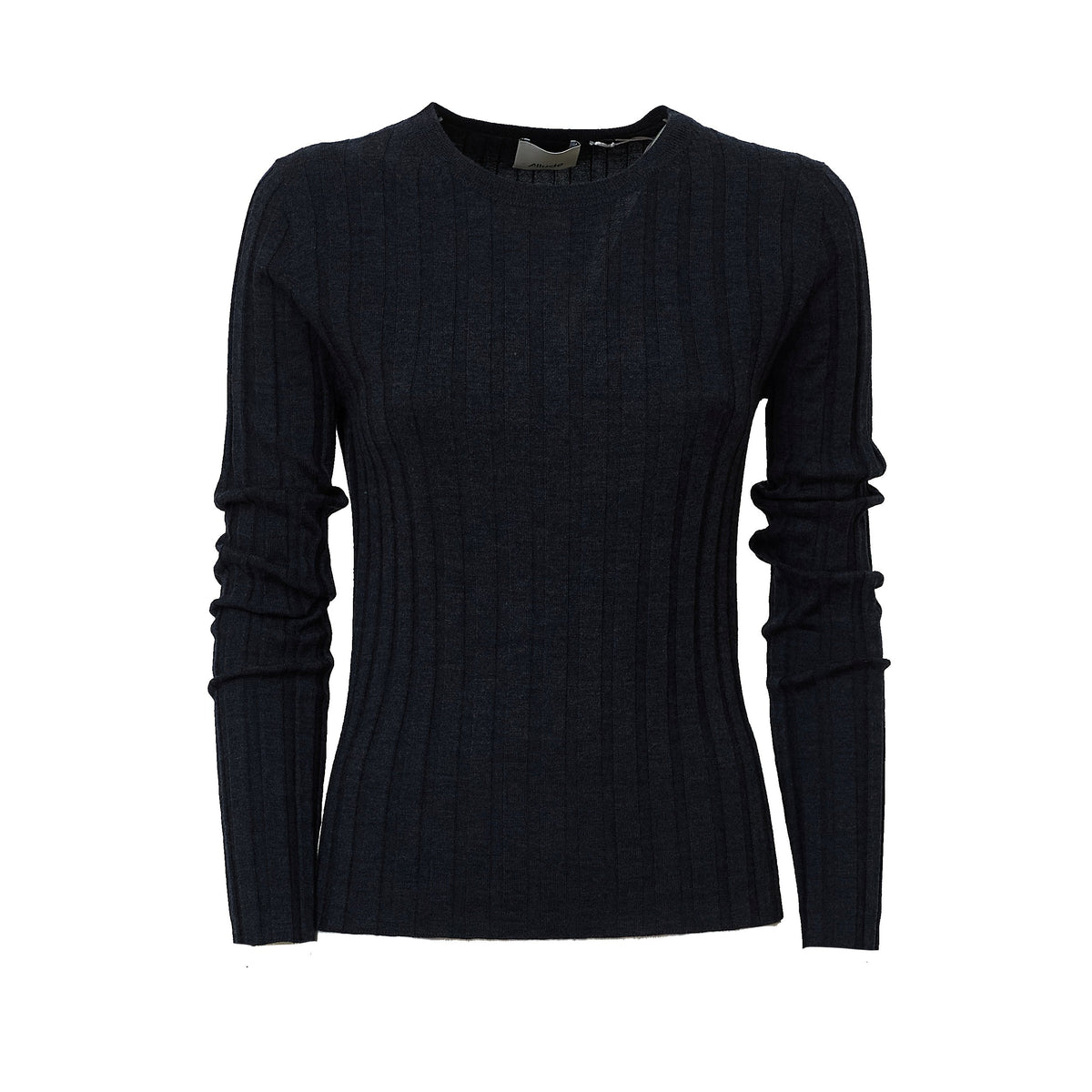 Maglia Girocollo A Costine In Lana