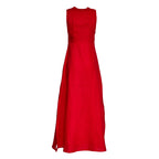 Red Sleeveless Midi Dress