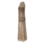 Silver Sequin Embellished Midi Dress