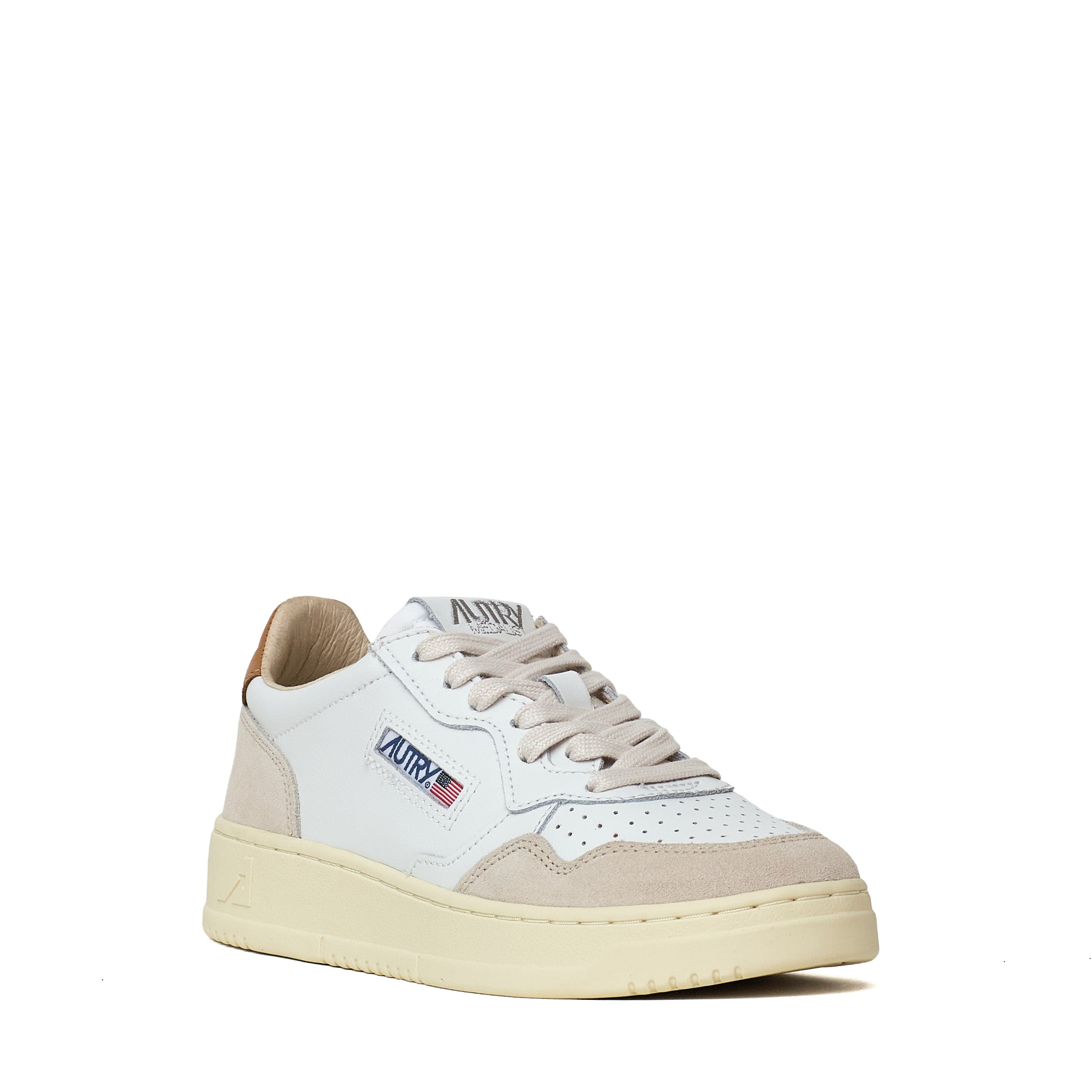 Sneakers Medalist Low In Pelle, Suede Bianco, Lion