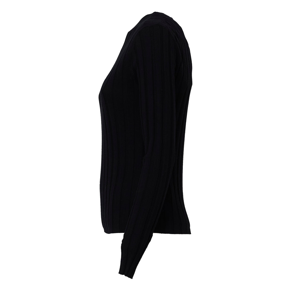 Maglia Girocollo A Costine In Lana