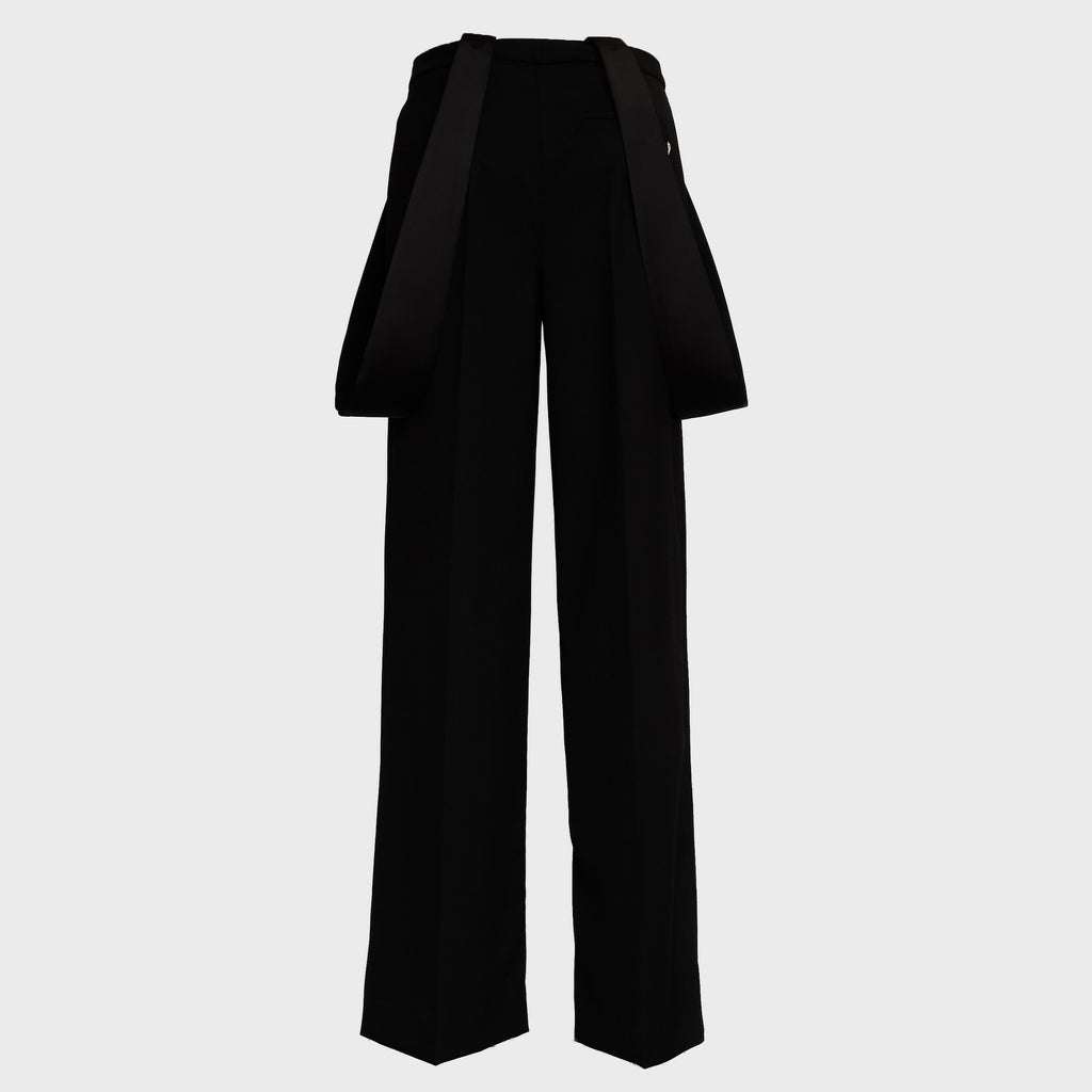 Pantaloni Kara Wide Leg In Gabardina Misto Lana
