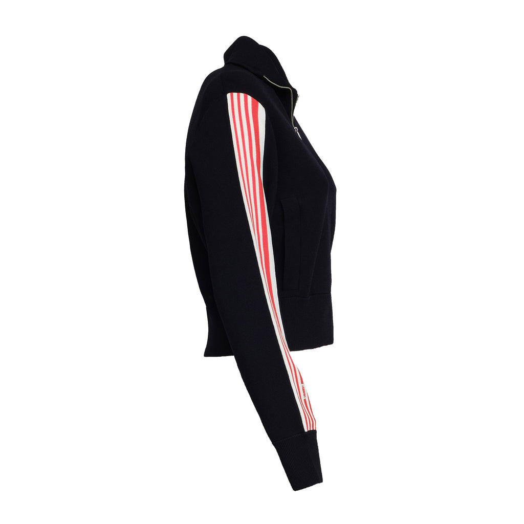 Giacca Lavorata A Maglia Stile Tennis Con Zip