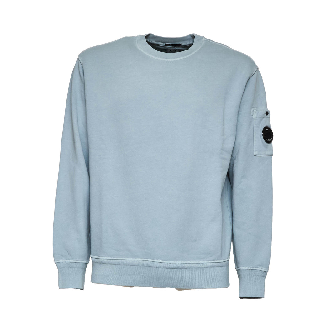 Cotton Diagonal Fleece Crewneck Lens Sweatshirt
