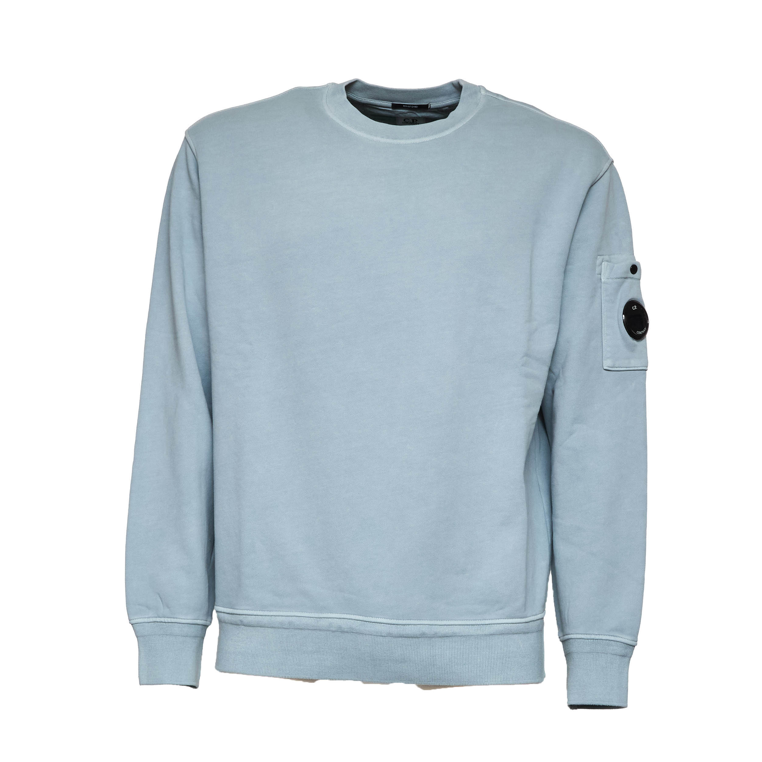 Cotton Diagonal Fleece Crewneck Lens Sweatshirt