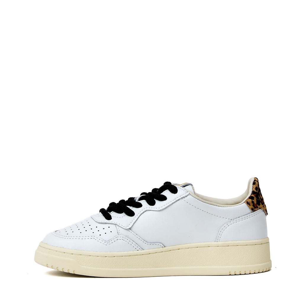 Sneaker Medalist Low In Pelle, Swool, Pony Bianco, Leopard