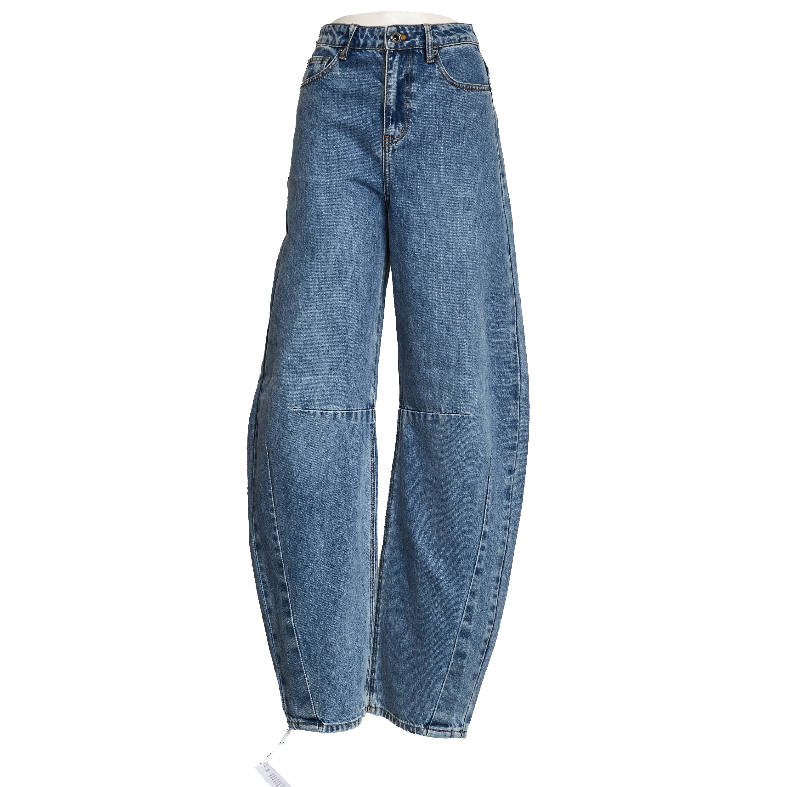 Blue Barrel Leg Jeans
