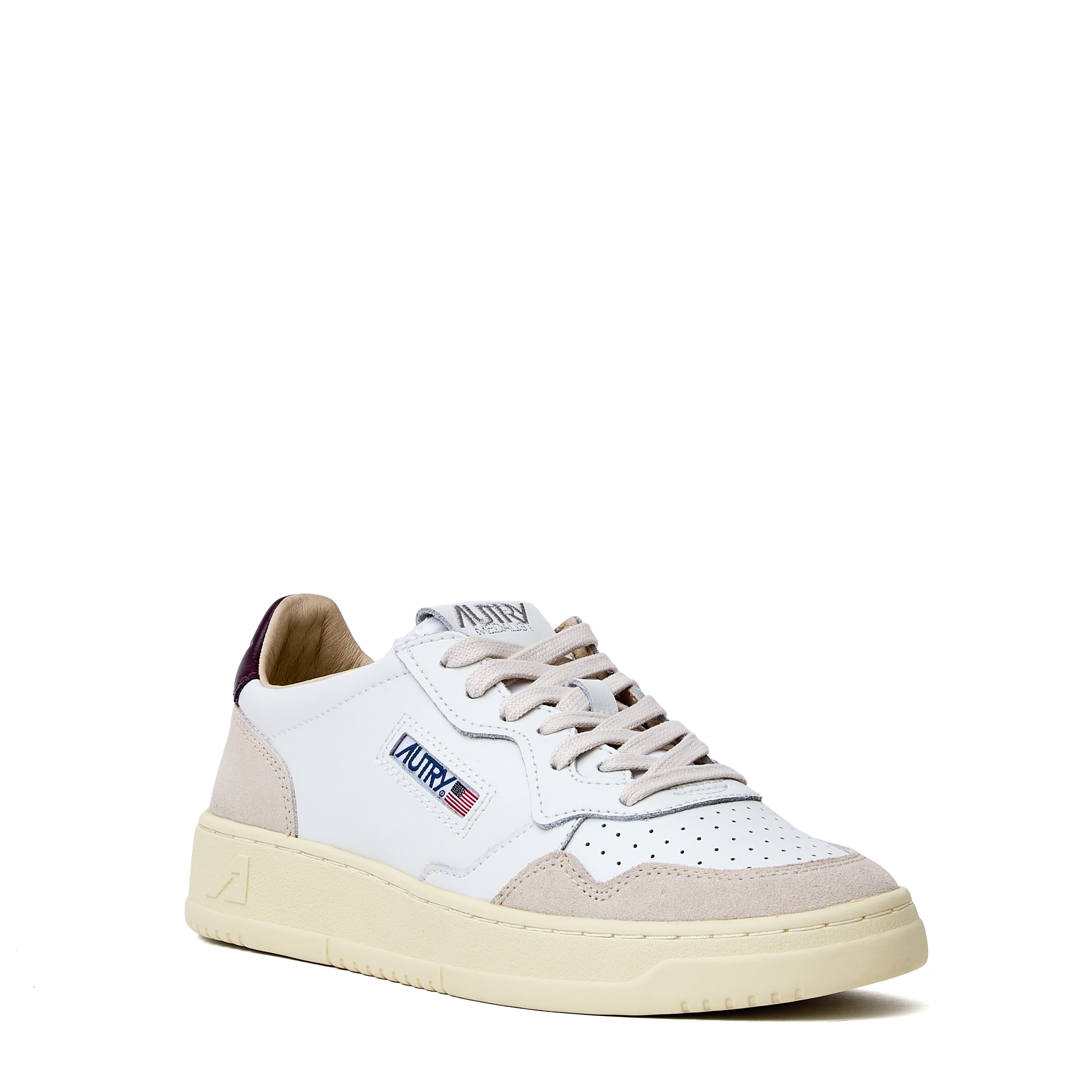 Sneakers Medalist Low In Pelle, Suede Bianco, Fig