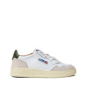 Sneakers Medalist Low In Pelle, Suede Bianco, Verde Bronzo