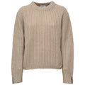 Maglia Girocollo A Costine In Cashmere, Seta