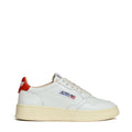 Sneakers Medalist Low In Pelle Bianca, Spicy Orange