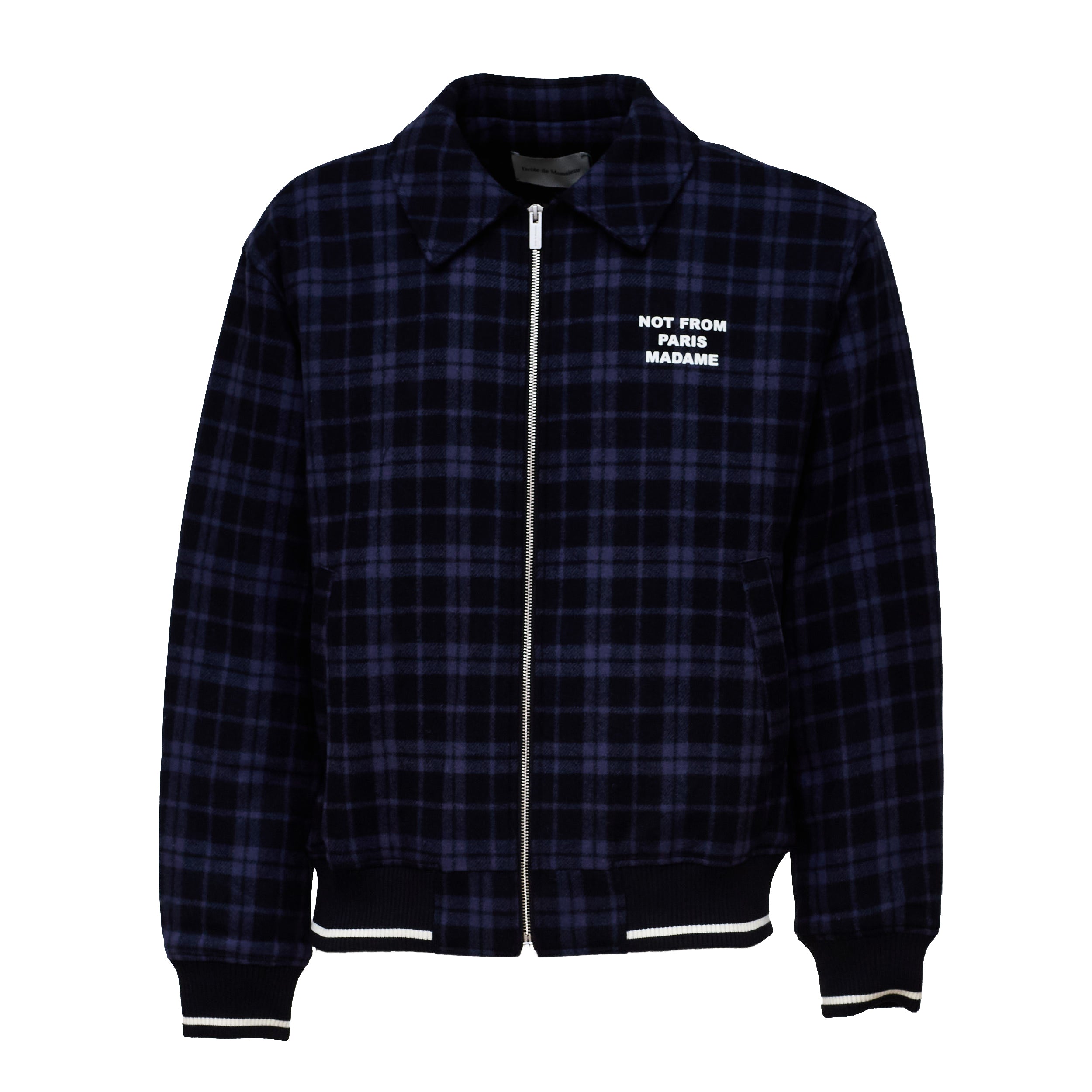 Check Flannel Jacket With Slogan