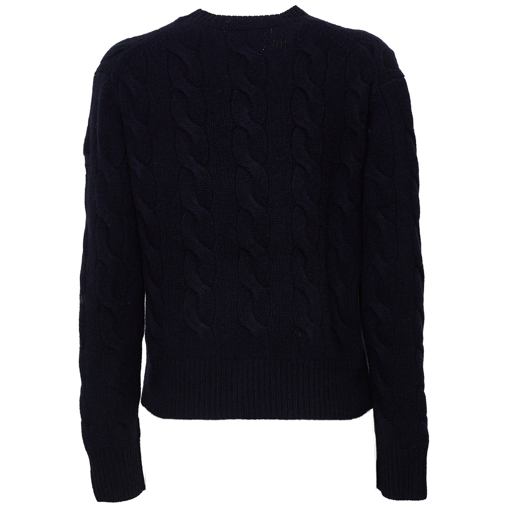 Cable Knit Crewneck Sweater Wool, Cashmere Blend