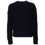 Cable Knit Crewneck Sweater Wool, Cashmere Blend